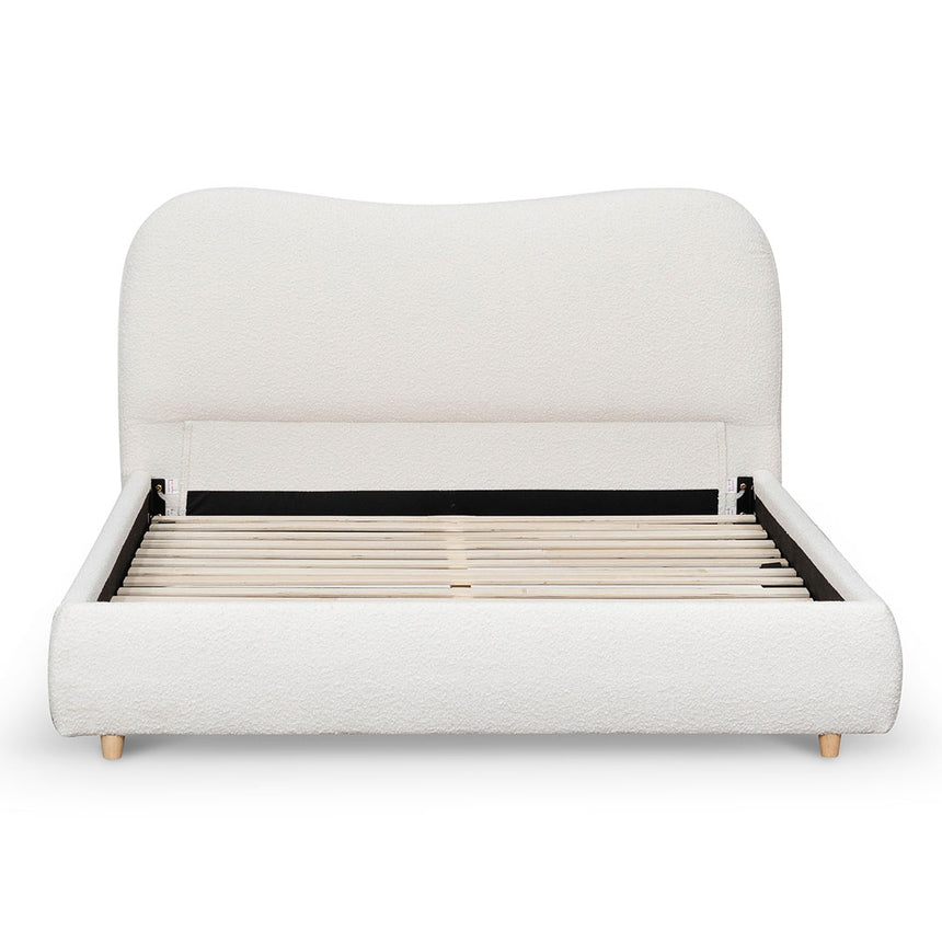 CBD8147-YO Queen Bed Frame - Cream White Boucle