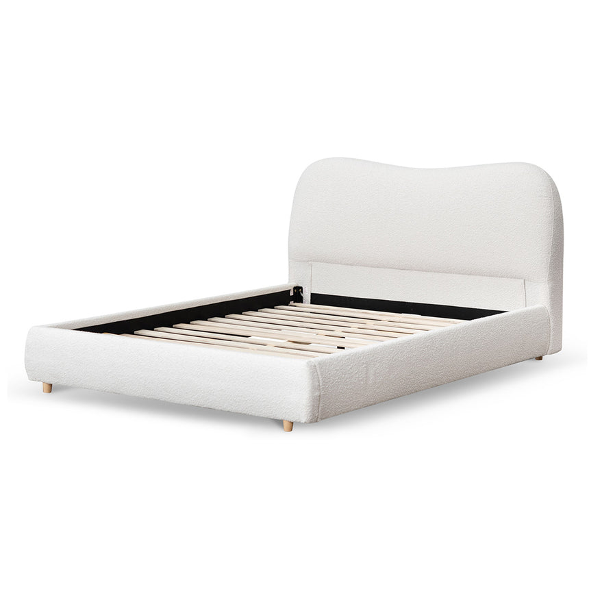 CBD8147-YO Queen Bed Frame - Cream White Boucle