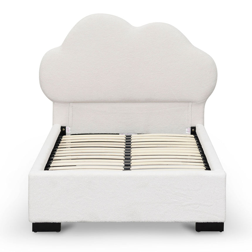 CBD8185-YO Single Bed Frame - Beige White Fleece