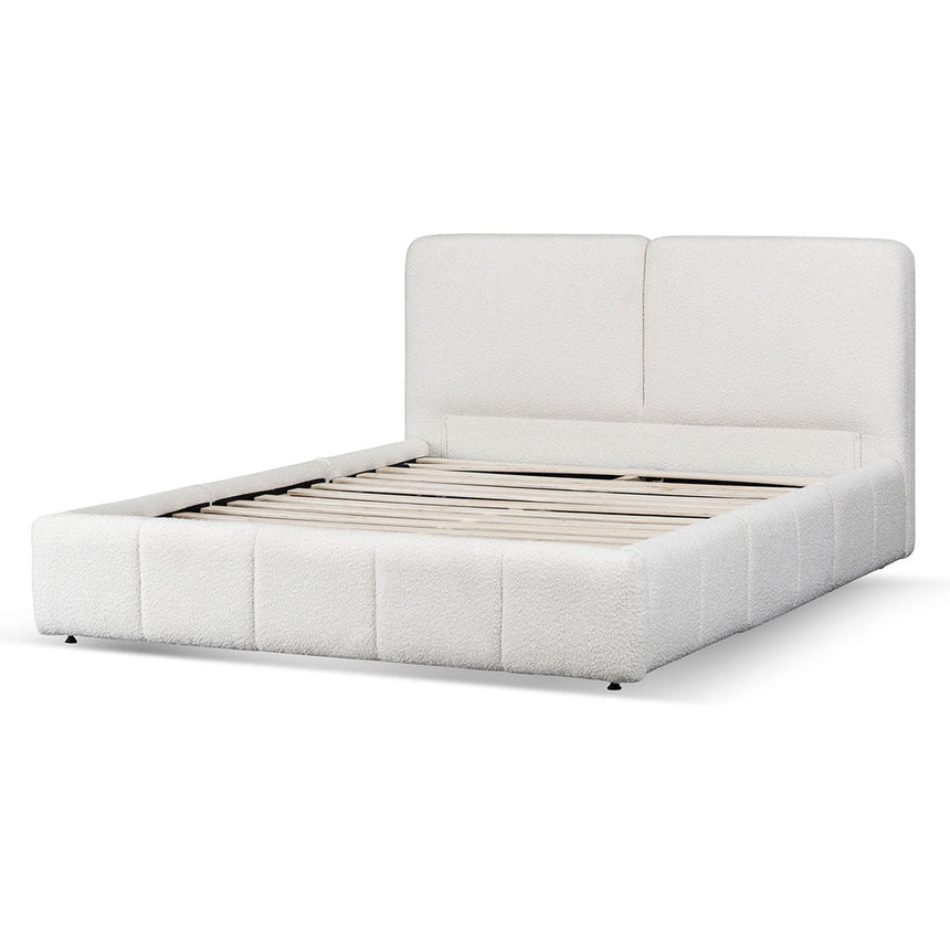 CBD6022-YO Fabric King Bed Frame - Pearl Grey with Storage