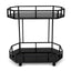 CBR8193-KS Bar Cart - Mirror and Black Base