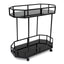 CBR8193-KS Bar Cart - Mirror and Black Base