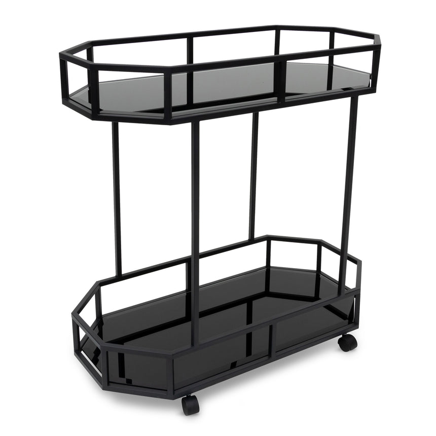 CBR006-KS Bar Cart - Tempered Glass - Gold  Base