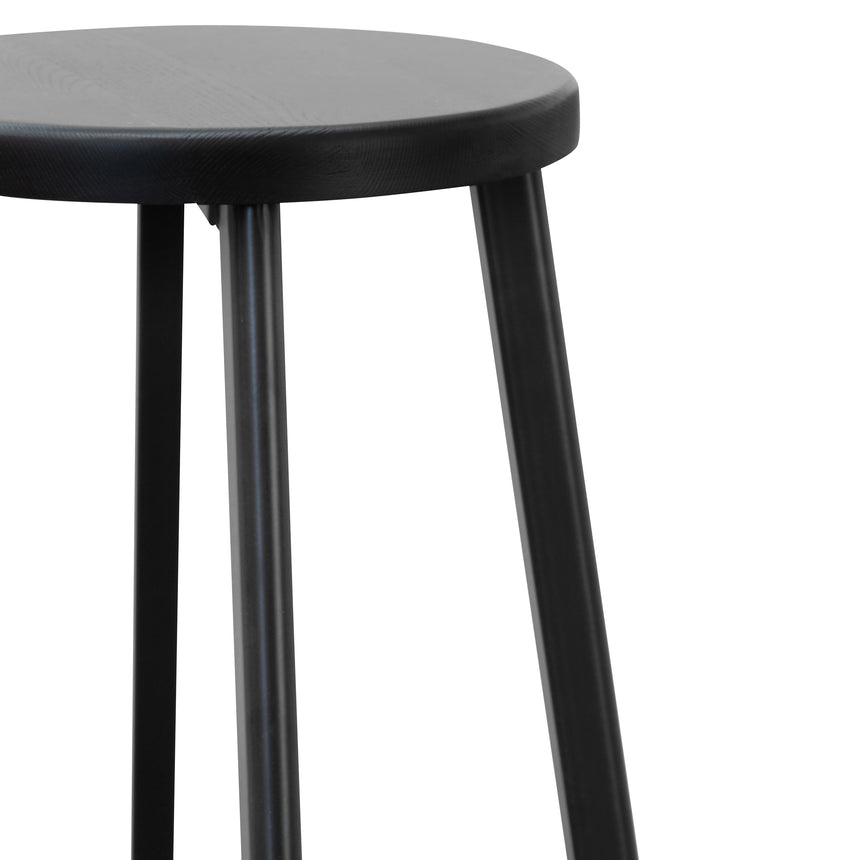 CBS2941-NH 46cm Wooden Seat Low Stool - Full Black