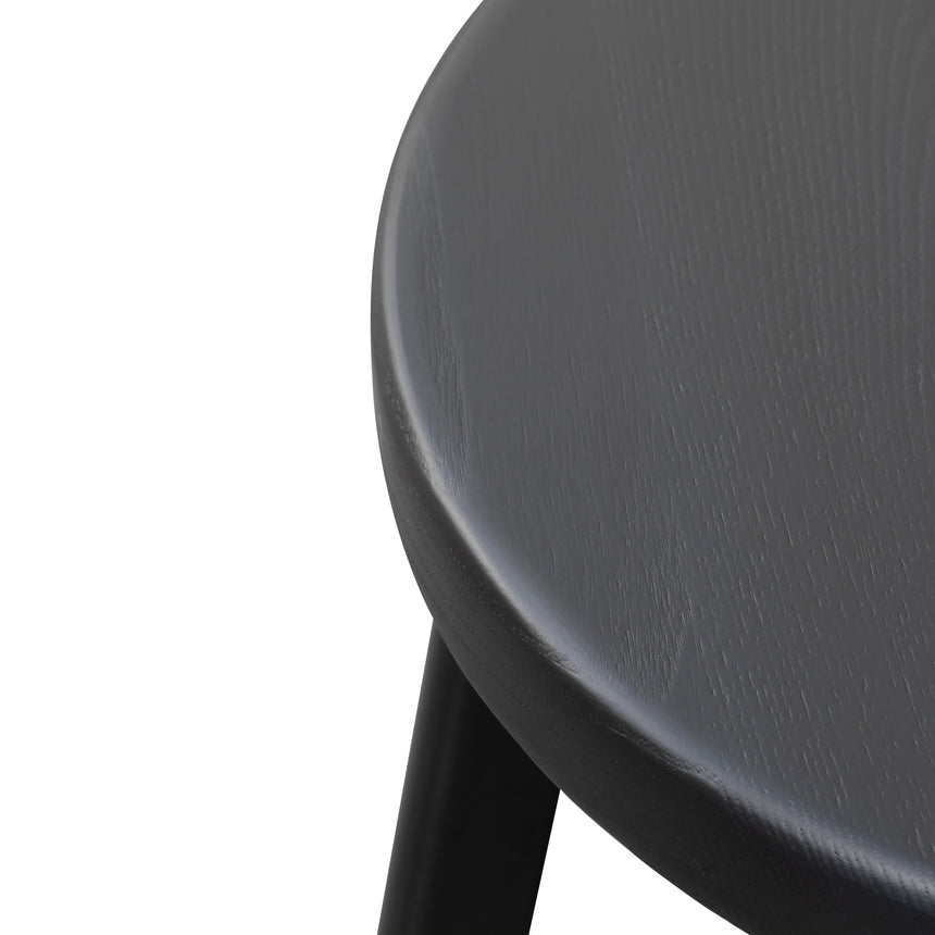 CBS2941-NH 46cm Wooden Seat Low Stool - Full Black