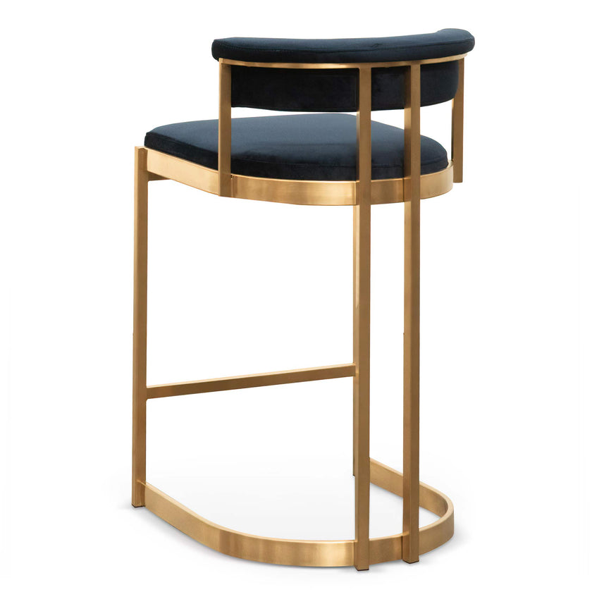 Ex Display - CBS6273-BS Indigo Velvet Bar Stool - Golden Base