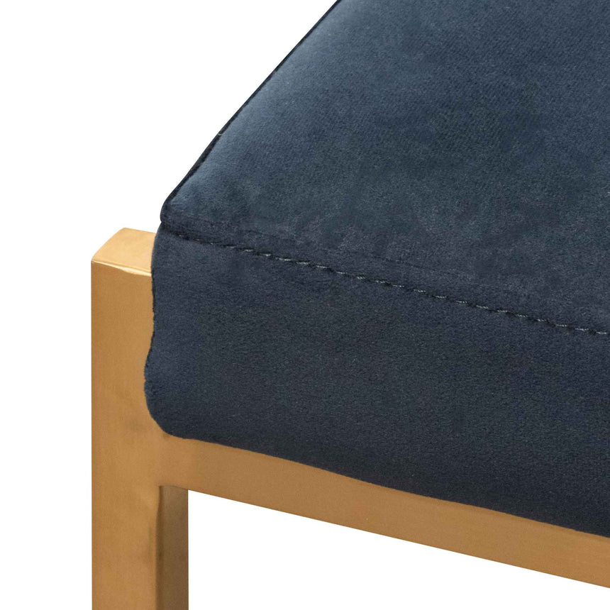 Adela Indigo Velvet Bar Stool - Golden Base