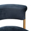 Adela Indigo Velvet Bar Stool - Golden Base