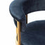Adela Indigo Velvet Bar Stool - Golden Base