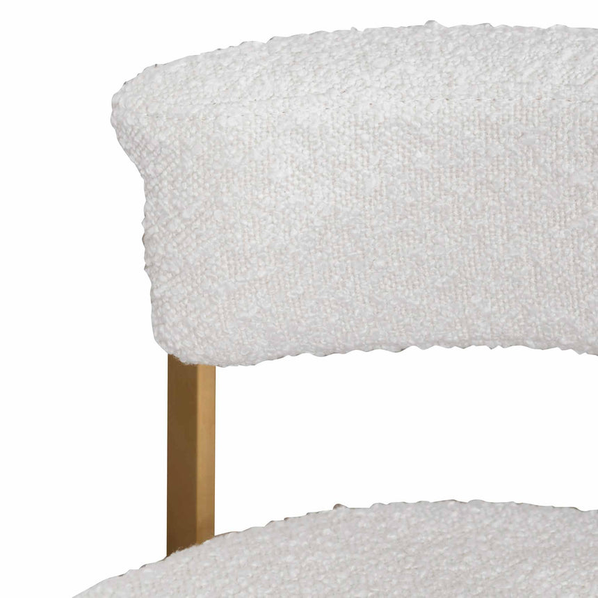 CBS6674-BS Daisy White Boucle Bar Stool - Golden Base - Last one