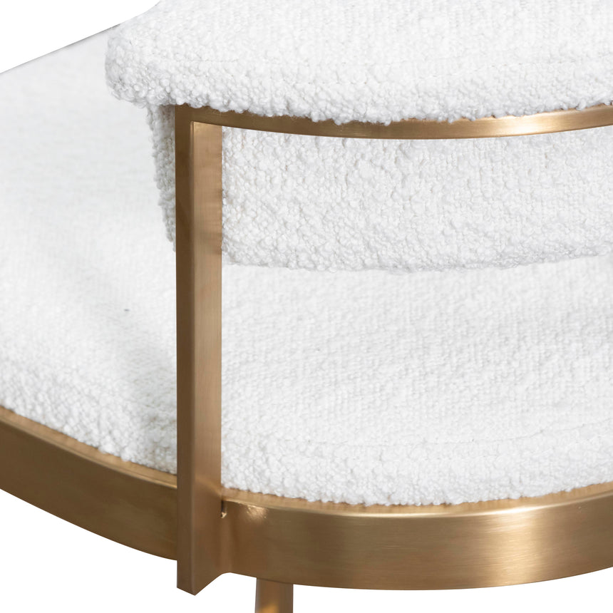 CBS6674-BS Daisy White Boucle Bar Stool - Golden Base - Last one