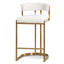 CBS6674-BS Ivory White Boucle Bar Stool - Golden Base