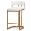 CBS6674-BS Ivory White Boucle Bar Stool - Golden Base