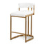 CBS6674-BS Ivory White Boucle Bar Stool - Golden Base