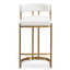 CBS6674-BS Ivory White Boucle Bar Stool - Golden Base