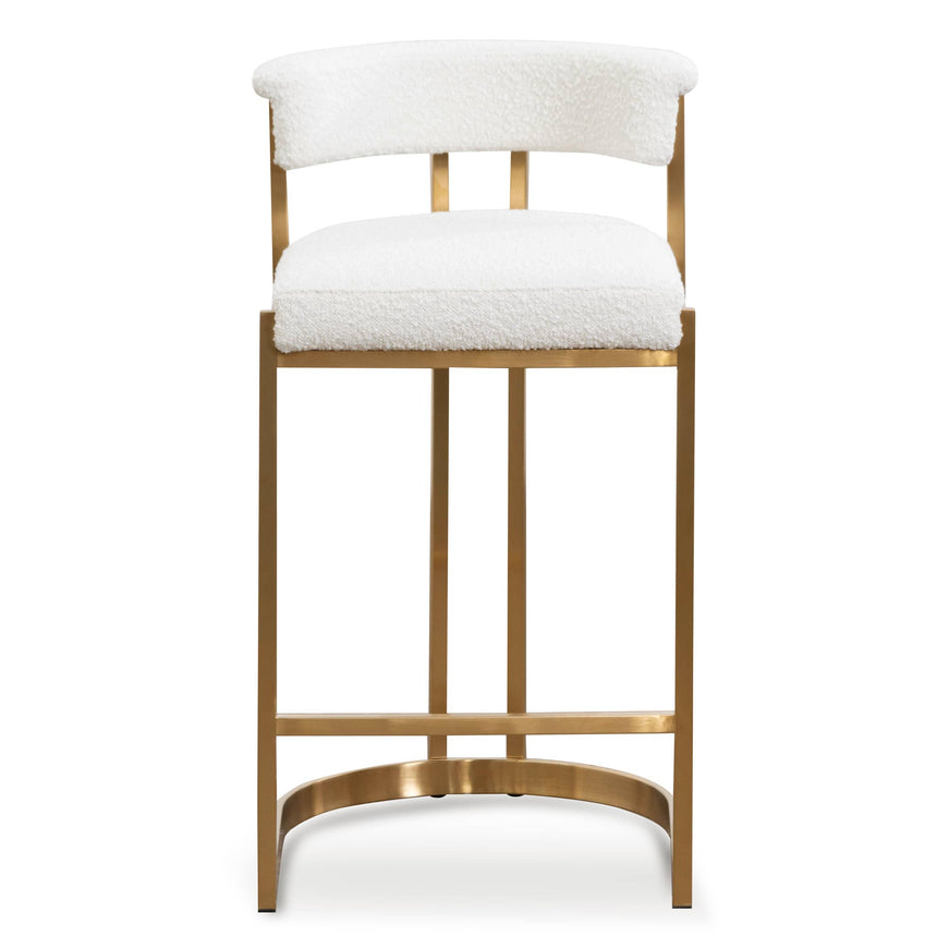 CBS6674-BS Daisy White Boucle Bar Stool - Golden Base - Last one