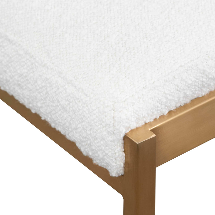 CBS6674-BS Daisy White Boucle Bar Stool - Golden Base - Last one