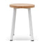 Ex Display - CBS6997-NH 46cm Natural Wooden Seat Low Stool - White  Legs