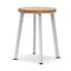 Ex Display - CBS6997-NH 46cm Natural Wooden Seat Low Stool - White  Legs