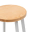 Ex Display - CBS6997-NH 46cm Natural Wooden Seat Low Stool - White  Legs