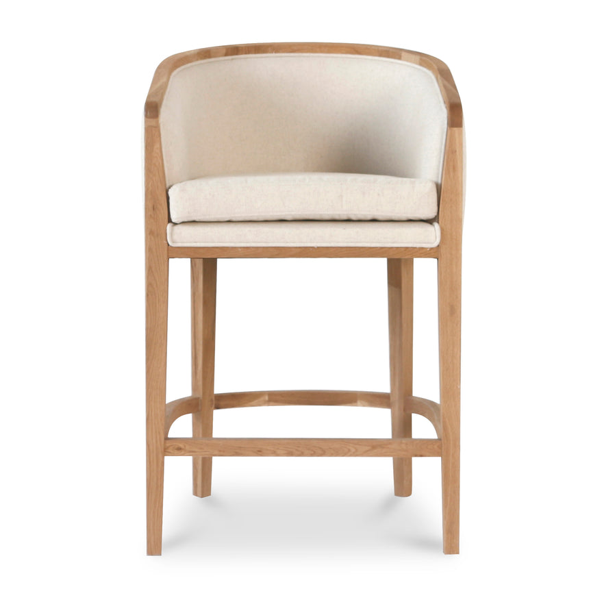 CBS10559-LJ 65cm Black Frame Bar Stool - Dawn Beige