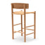 CBS8018-OW 65cm Bar Stool - Natural with Back Rest