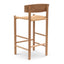 CBS8018-OW 65cm Bar Stool - Natural with Back Rest