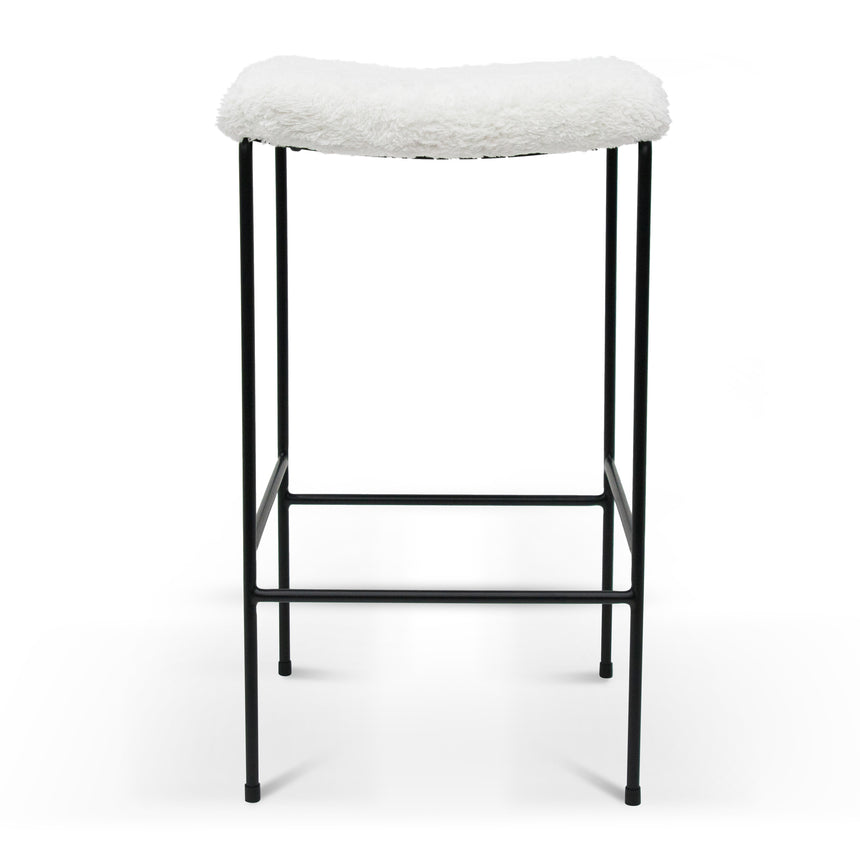 CBS8761-KS 65cm Brushed Gold Bar Stool - Grey Boucle