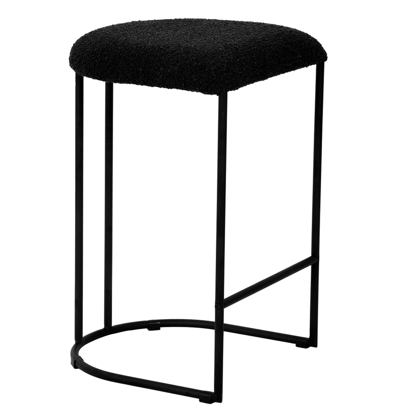 Set of 2 - Galvan 65cm Bar Stool - Black Boucle
