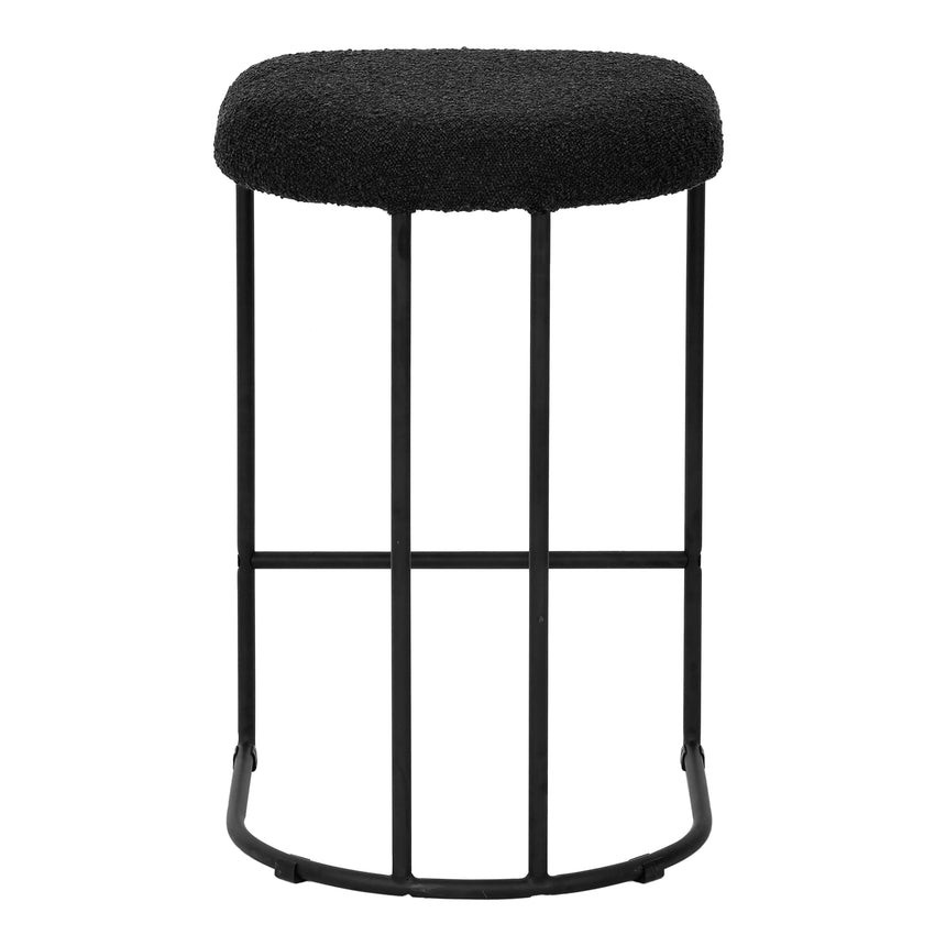 CBS8173-FH 65cm Bar Stool - Black Boucle (Set of 2)