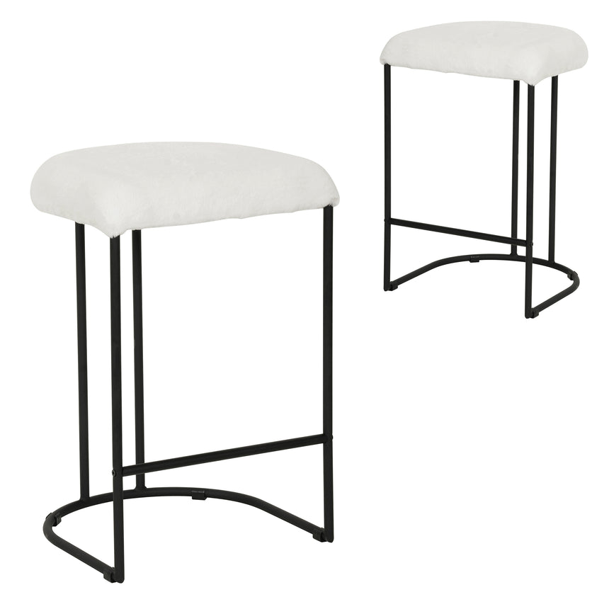 CBS8173-FH 65cm Bar Stool - Black Boucle (Set of 2)