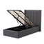 CBD6358-YO Fabric Single Bed Frame - Charcoal Grey with Storage