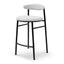 CBS6995-SD 65cm Bar Stool -  Moon White Boucle and Black Legs