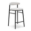CBS6995-SD 65cm Bar Stool -  Moon White Boucle and Black Legs