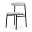 CDC6996-SD Fabric Dining Chair - Moon White Boucle and Black Legs