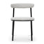 CDC6996-SD Fabric Dining Chair - Moon White Boucle and Black Legs