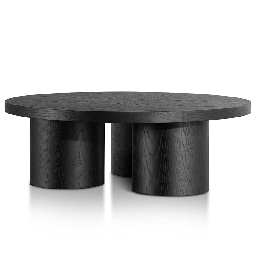 CCF6390-KS Nested Grey Glass Coffee Table - Black Base