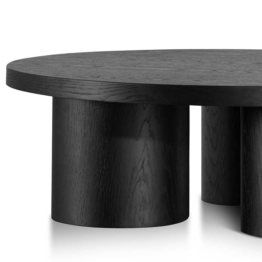 CCF6417-CN 100cm Wooden Round Coffee Table - Black