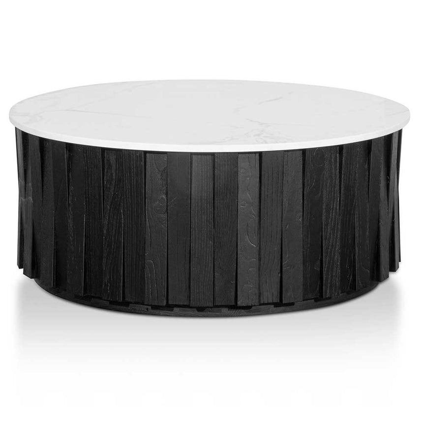 CCF6478-NI Porcelain Round marble Coffee Table - Black