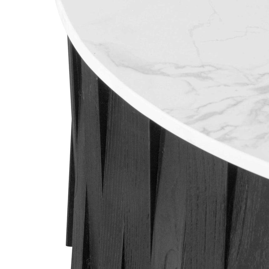 CCF6478-NI Porcelain Round marble Coffee Table - Black