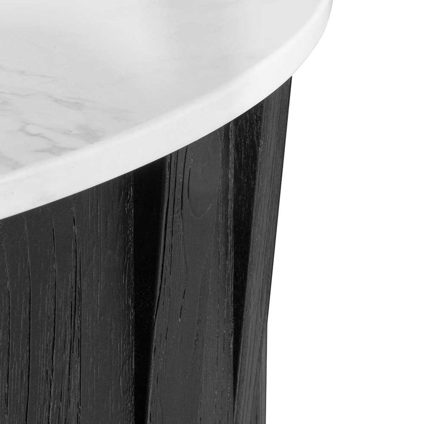 CCF6478-NI Porcelain Round marble Coffee Table - Black