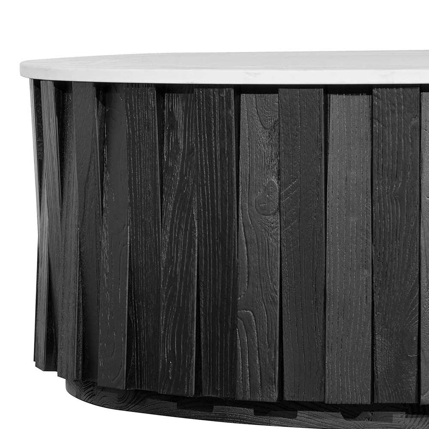 CCF6478-NI Porcelain Round marble Coffee Table - Black