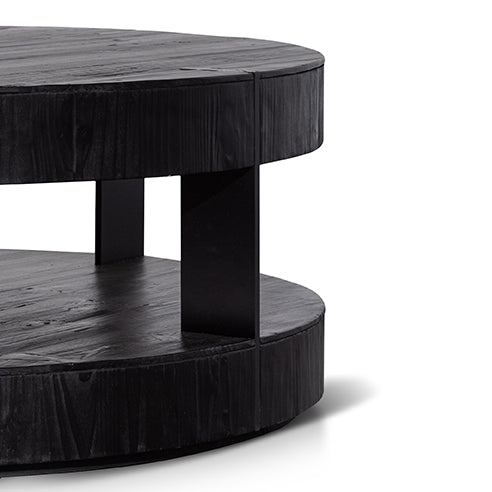 CCF6482-NI 100cm Round Coffee Table - Full Black