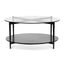 CCF6525-IG Round Grey Glass Coffee Table - Black