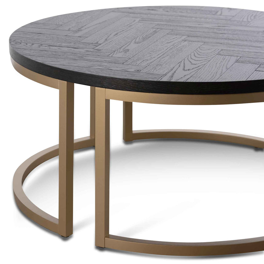 CCF6732-VN Round Coffee Table - Peppercorn and Brass