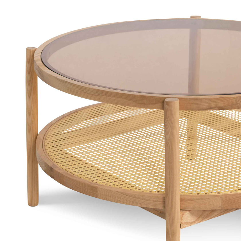 CCF6737-IG Glass Top Coffee Table - Natural - Last one