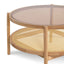 CCF6737-IG Glass Top Coffee Table - Natural - Last one