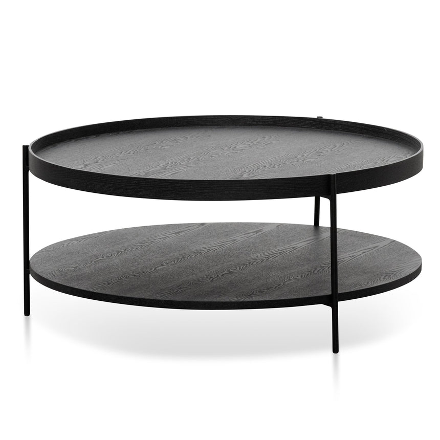 CCF6846-DW 90cm Round Coffee Table - Full Black