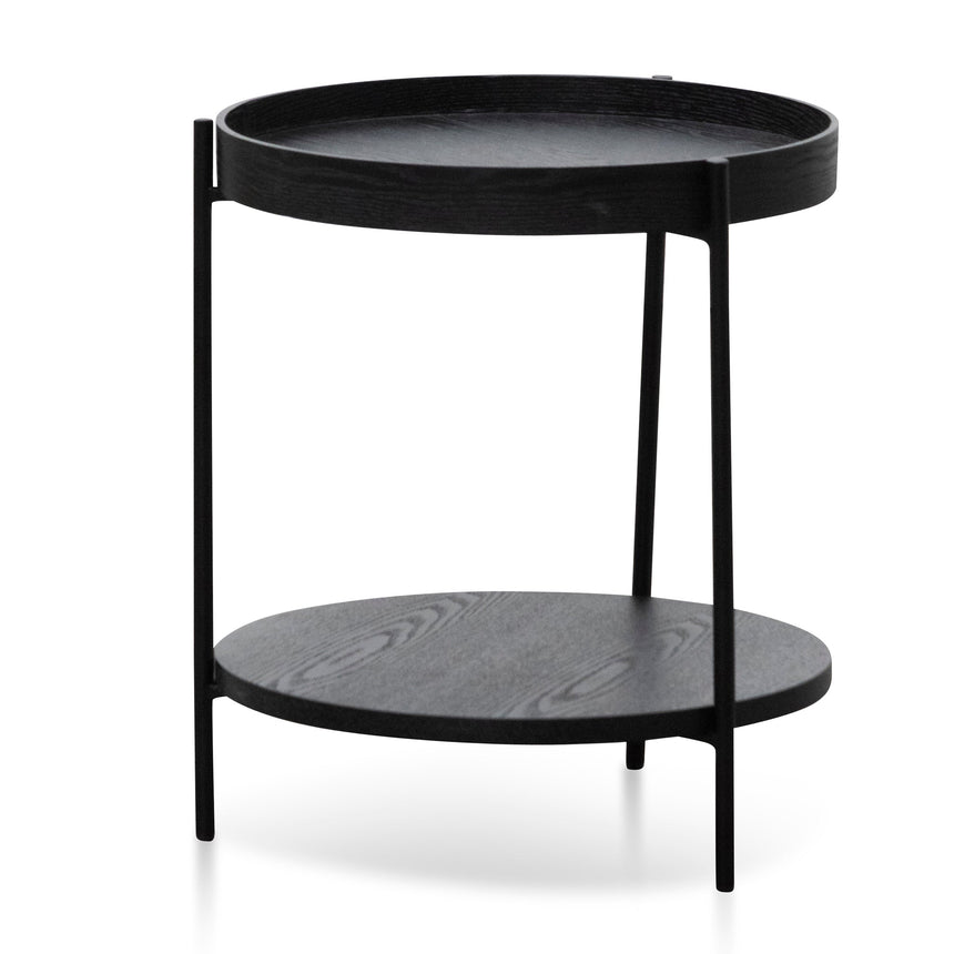 CST8296-NI Round Side Table - Full Black