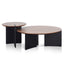 CCF8059-KD-CF8060-KD Nest of Light Walnut Coffee Table - Black Legs